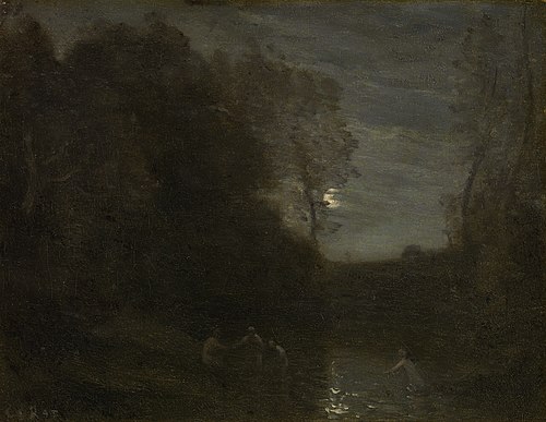 Moonlight, 1855, Jean-Baptiste Camille Corot