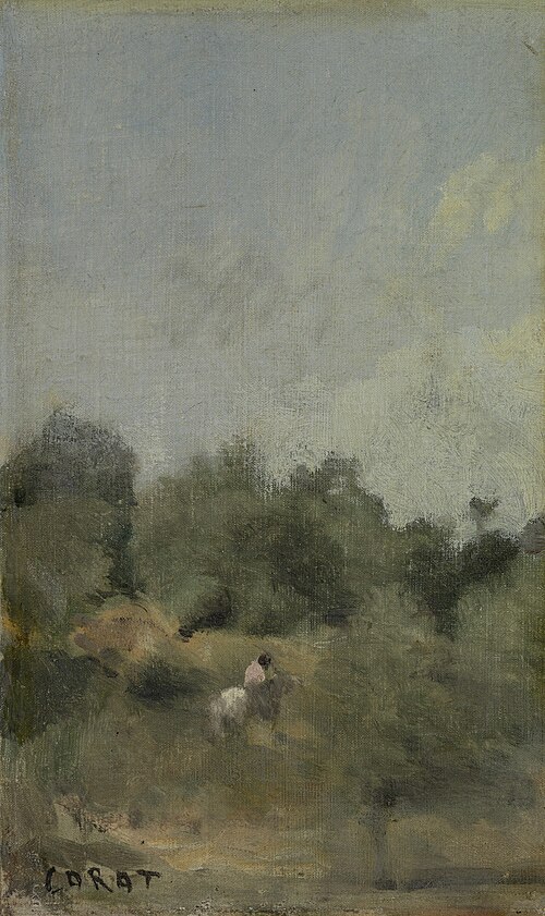 Landscape with horseman, 1867, Jean-Baptiste Camille Corot