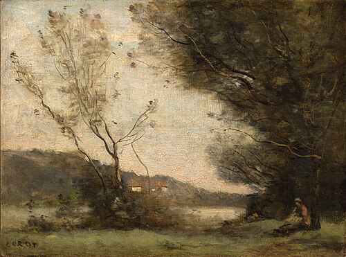 By the River, , Jean-Baptiste Camille Corot