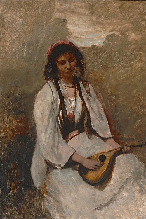 La Bohémienne à la mandoline assise, 1869, Jean-Baptiste Camille Corot