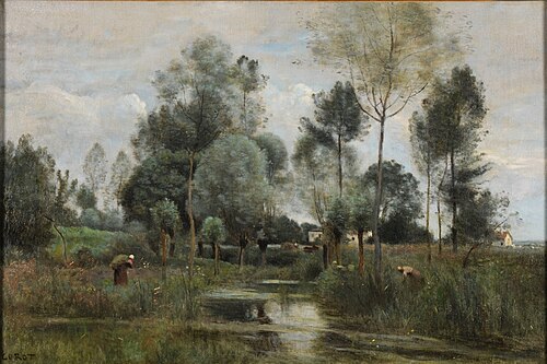 Printemps. La Saulaie, 1850, Jean-Baptiste Camille Corot
