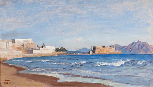 Vue de Naples, 1828, Jean-Baptiste Camille Corot