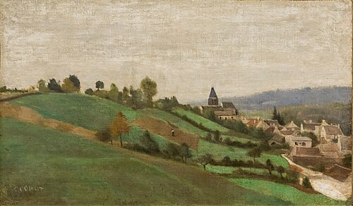 La village de Presles, près Beaumont-sur-Oise, 1850, Jean-Baptiste Camille Corot