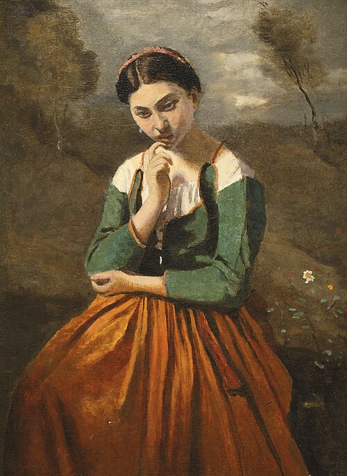 La méditation, , Jean-Baptiste Camille Corot