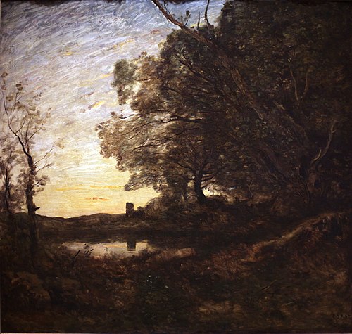 Le Soir. Tour lointaine, 1862, Jean-Baptiste Camille Corot