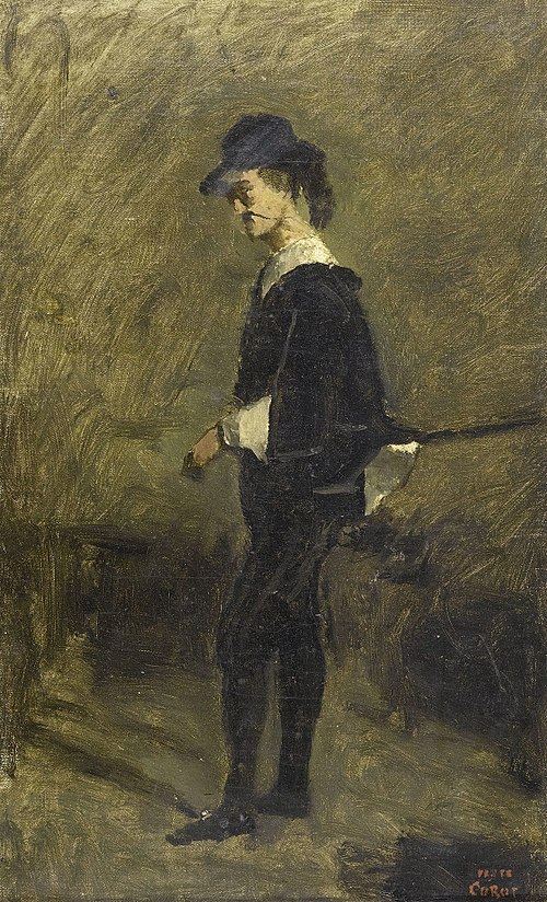 Portrait de M. Bigour d'Arras en costume de Hamlet, 1855, Jean-Baptiste Camille Corot