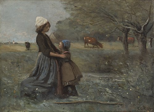 Les deux sœurs dans la prairie, 1860, Jean-Baptiste Camille Corot