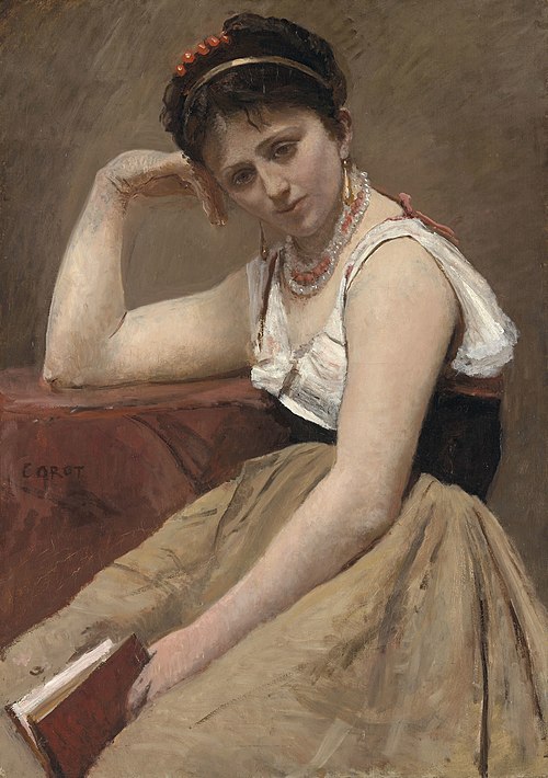 La Lecture interrompue, 1870, Jean-Baptiste Camille Corot