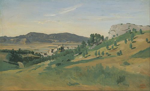 Vue d'Olevano, 1827, Jean-Baptiste Camille Corot