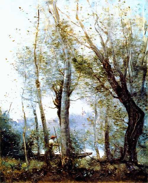 Boatman from Behind the Trees On the Shore, 1834, Jean-Baptiste Camille Corot