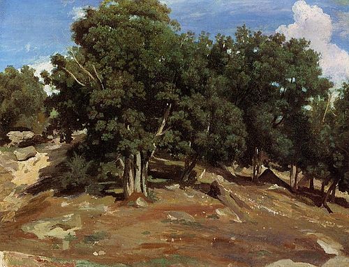 Fontainebleau: Oak Trees at Bas-Bréau, 1830, Jean-Baptiste Camille Corot