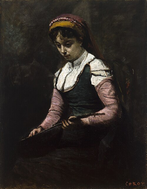 Femme à la Mandoline, 1860, Jean-Baptiste Camille Corot