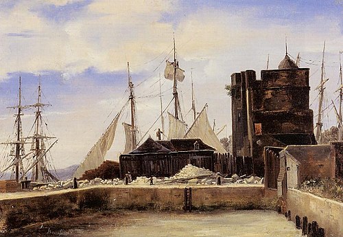 Honfleur, le vieux quai, 1824, Jean-Baptiste Camille Corot