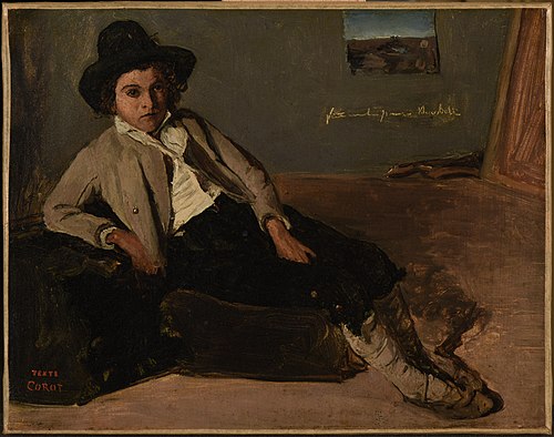 Young Italian man sitting, 1825, Jean-Baptiste Camille Corot