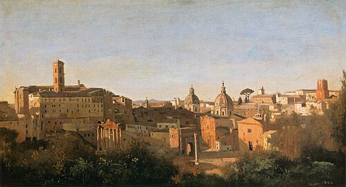 The Forum Seen from the Farnese Gardens, 1826, Jean-Baptiste Camille Corot