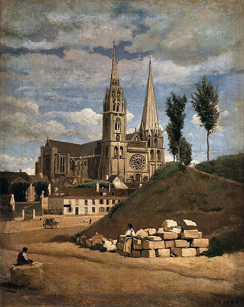 Chartres Cathedral, 1830, Jean-Baptiste Camille Corot