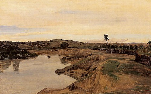 La Promenade de Poussin, campagne de Rome, 1825, Jean-Baptiste Camille Corot