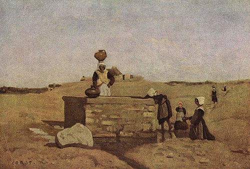 Breton Women at the Fountain, 1842, Jean-Baptiste Camille Corot