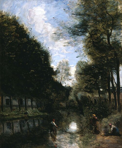 Gisors, rivière bordée d'arbre, 1873, Jean-Baptiste Camille Corot