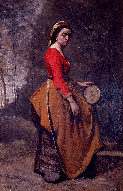 Bohémienne avec tambourin, 1862, Jean-Baptiste Camille Corot