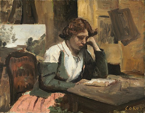 Jeune fille lisant, 1868, Jean-Baptiste Camille Corot