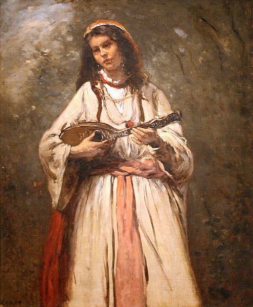 Jeune bohémienne à la mandoline, 1870, Jean-Baptiste Camille Corot