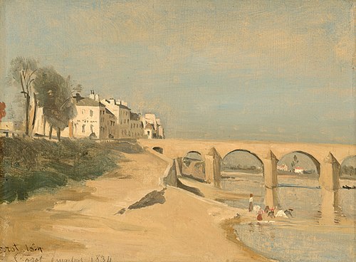 pont sur la Saône à Mâcon, 1834, Jean-Baptiste Camille Corot