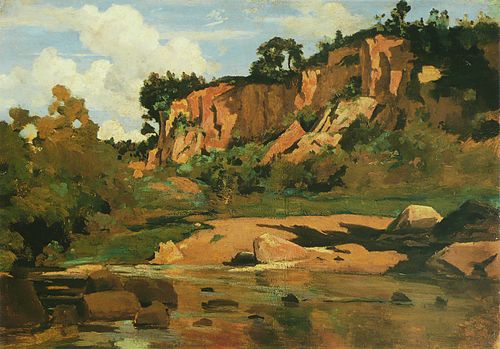 The Red Rocks at Cività Castellana, 1826, Jean-Baptiste Camille Corot