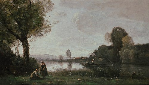 Seine Landscape near Chatou, 1855, Jean-Baptiste Camille Corot