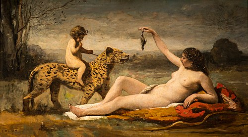 Bacchante avec une panthère, 1857, Jean-Baptiste Camille Corot
