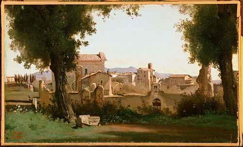 Vue depuis les jardins Farnèse, 1826, Jean-Baptiste Camille Corot