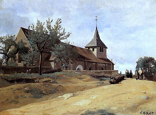 Lormes, l'église, 1841, Jean-Baptiste Camille Corot