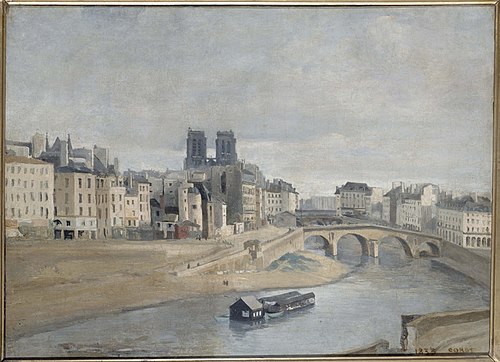 Quai des Orfèvres et pont Saint-Michel by Jean-Baptiste Corot, 1833, Jean-Baptiste Camille Corot