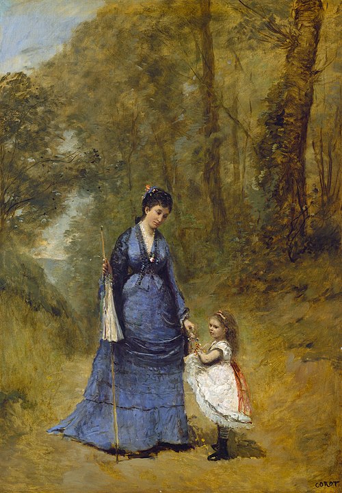 Madame Stumpf and Her Daughter, 1872, Jean-Baptiste Camille Corot