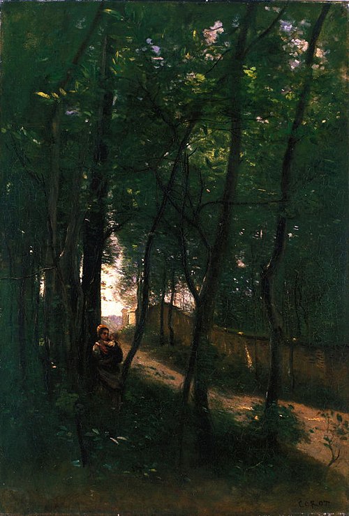 Landscape with Woman and Child, 1850, Jean-Baptiste Camille Corot