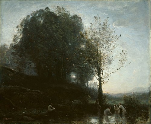 Bathing Nymphs and Child, 1857, Jean-Baptiste Camille Corot