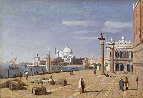 View of the Quay of the Schiavoni, 1834, Jean-Baptiste Camille Corot