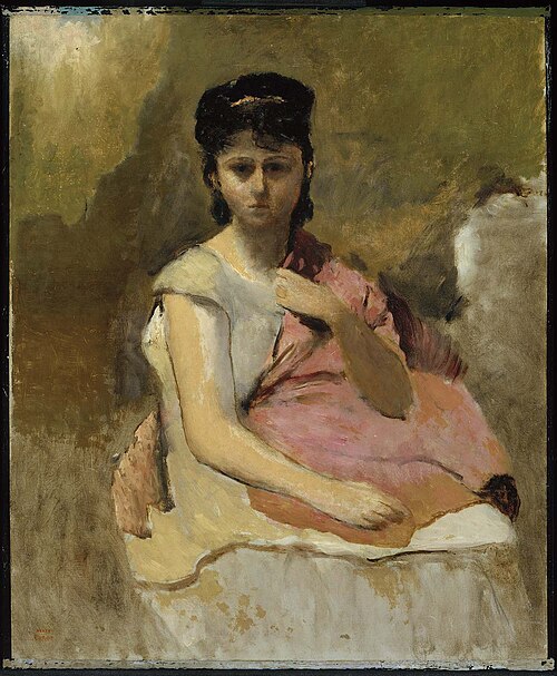 Woman with a Pink Shawl, 1867, Jean-Baptiste Camille Corot
