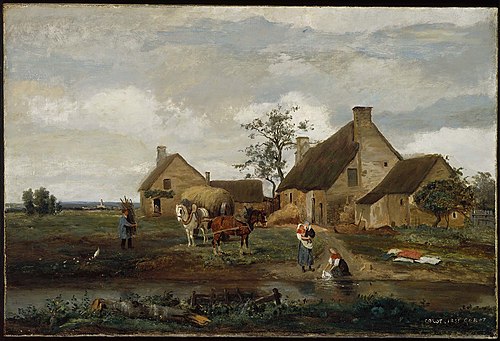 Farm at Recouvrières, Nièvre, 1831, Jean-Baptiste Camille Corot