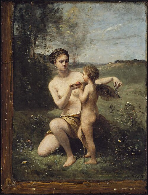 Venus Clipping Cupid's Wings, 1871, Jean-Baptiste Camille Corot