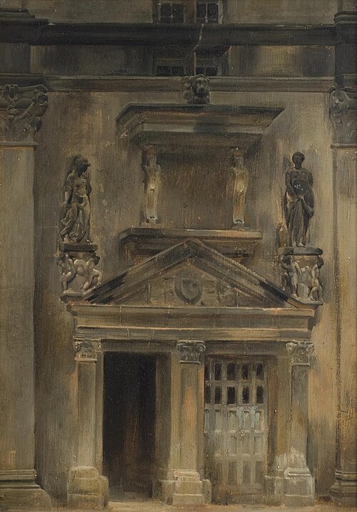 Architectural Study (Door of the Francis I Staircase, Oval Court, Fontainebleau), 1831, Jean-Baptiste Camille Corot