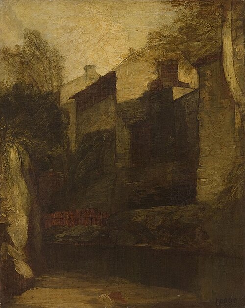 Courtyard, , Jean-Baptiste Camille Corot