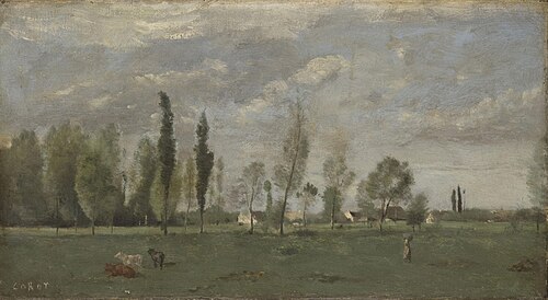 Fields of Saint-Ouen, 1850, Jean-Baptiste Camille Corot