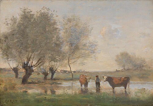 Cows in a Marshy Landscape, 1865, Jean-Baptiste Camille Corot