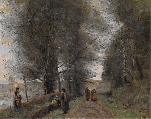 Ville d'Avray, Woodland Path Bordering the Pond, 1872, Jean-Baptiste Camille Corot