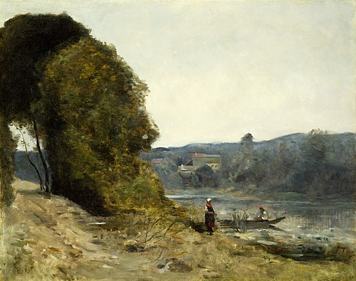The Departure of the Boatman, 1870, Jean-Baptiste Camille Corot