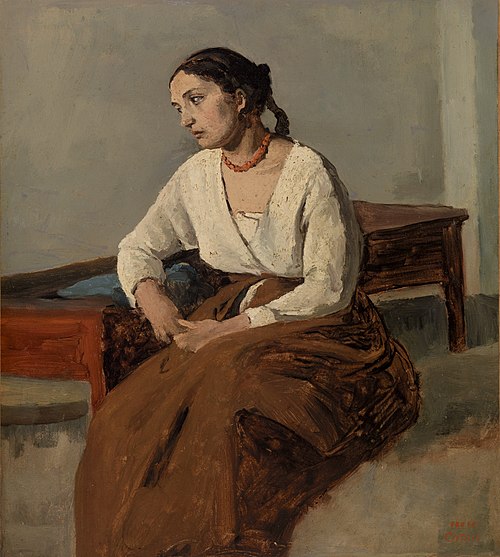 Melancholy Italian Woman (Rome), 1826, Jean-Baptiste Camille Corot