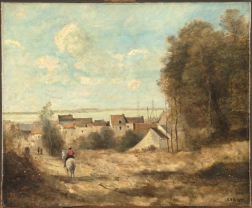 Village entrance, 1870, Jean-Baptiste Camille Corot