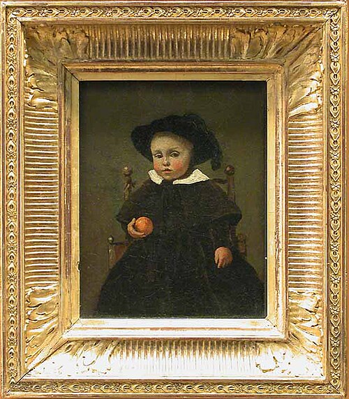 The Painter Adolphe Desbrochers, child, holding an orange, 1845, Jean-Baptiste Camille Corot