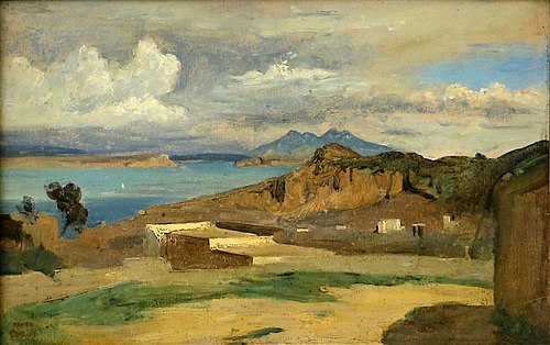 Ischia, view taken from the slopes of Mount Epomeo, 1828, Jean-Baptiste Camille Corot